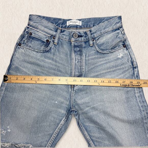 MOUSSY VINTAGE Jeans Women’s Size 27 Distressed Straight Leg 90s Japanese Denim‎ - Picture 11 of 13